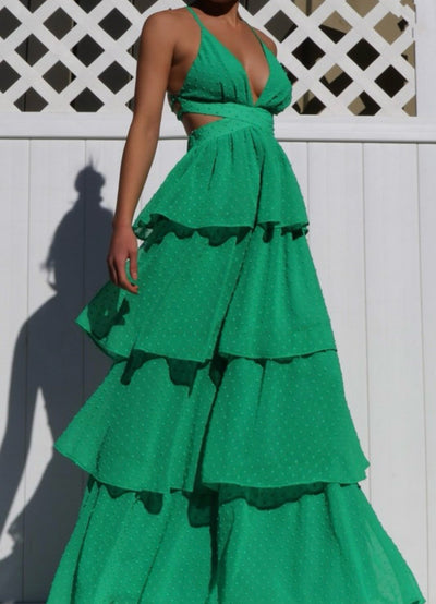 Top Tier Maxi Dress (Green)